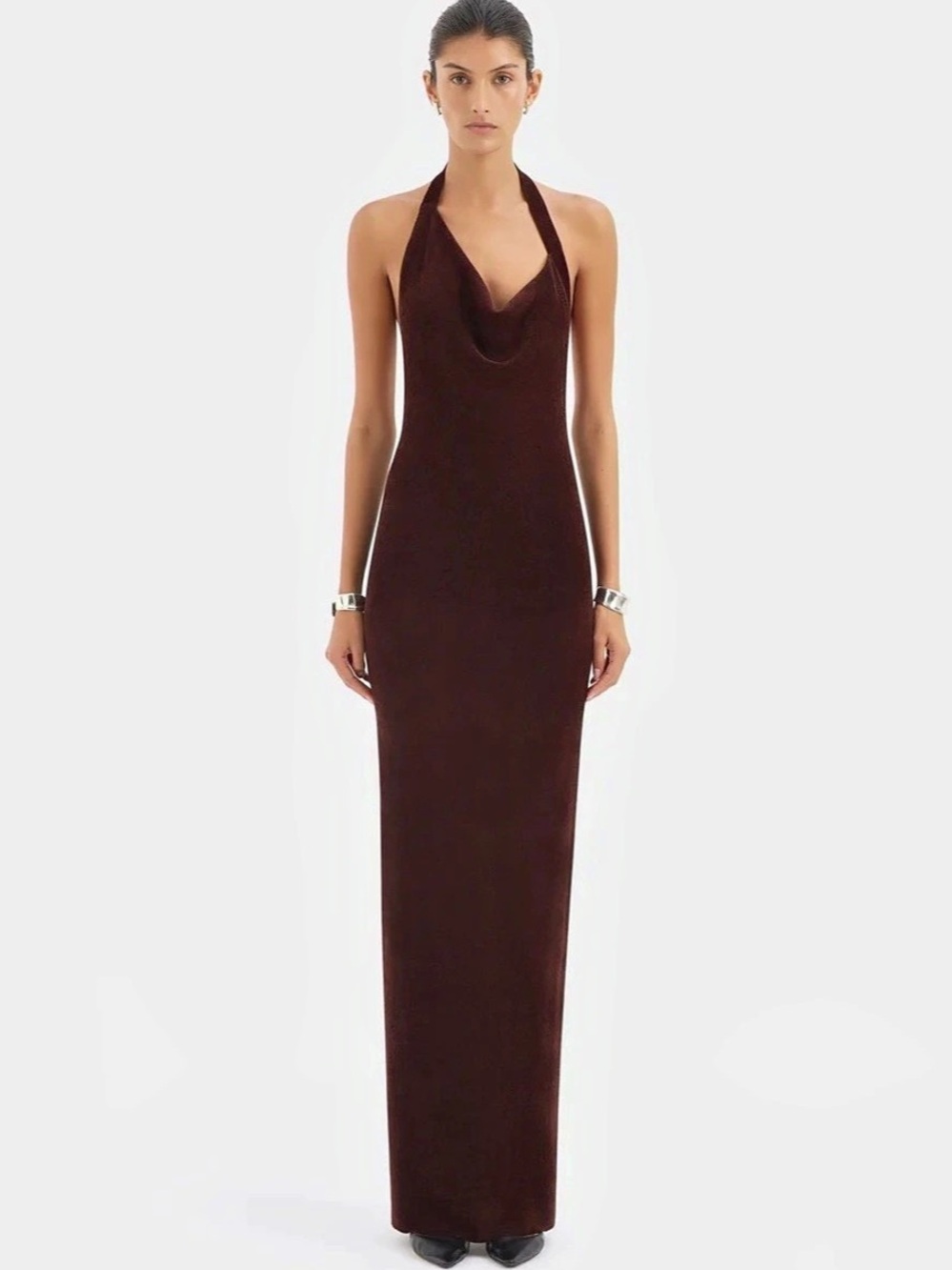 SIR “Violetta Drape Gown” in Brown NWT